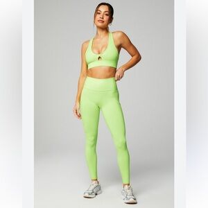 NWT. Fabletics On-The-Go PowerHold High-Waisted Leggings neon color